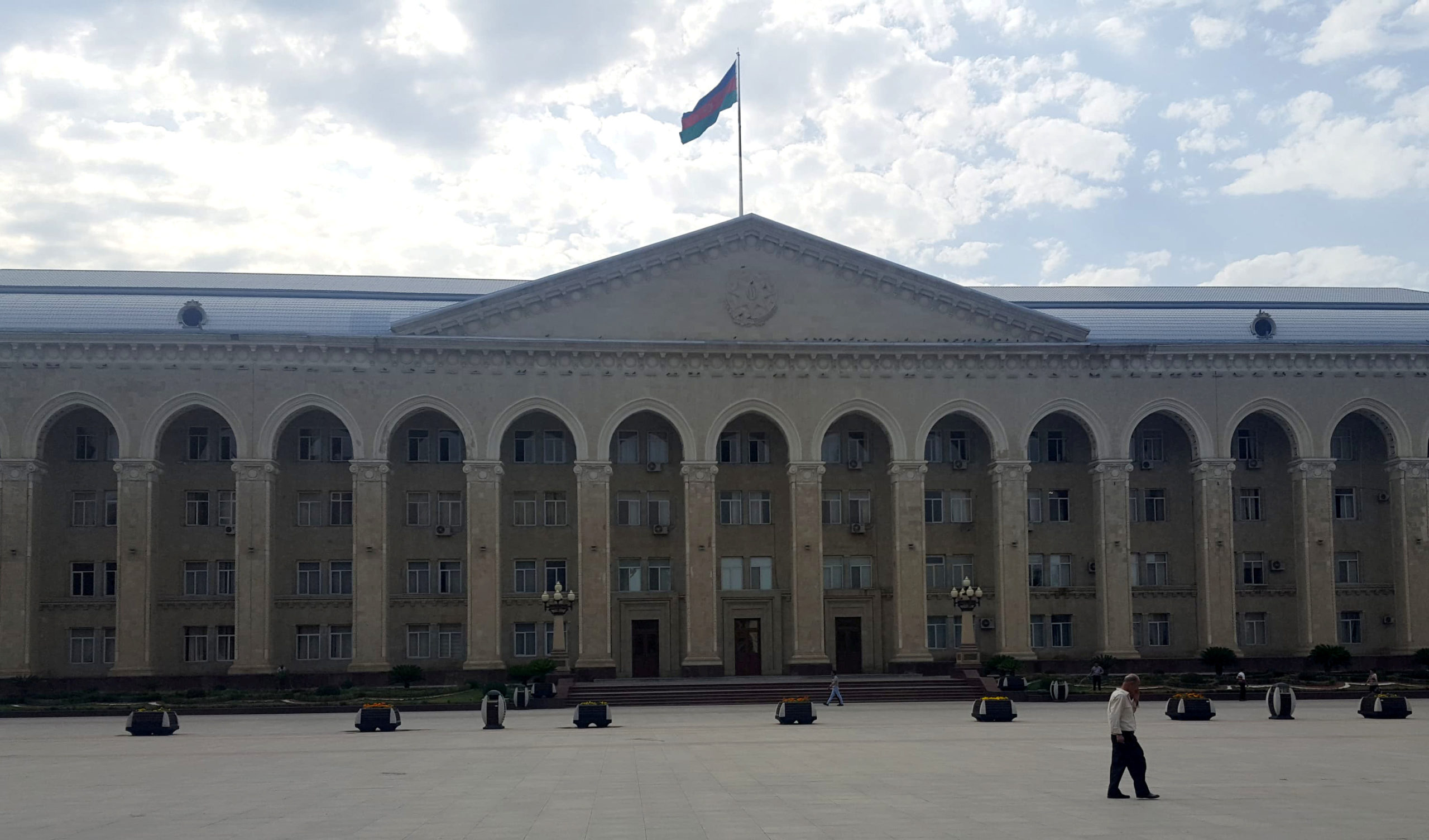 A municipal building is seen at the main square in Ganja, Azerbaijan, July 12, 2018. Picture taken July 12, 2018. REUTERS/Staff