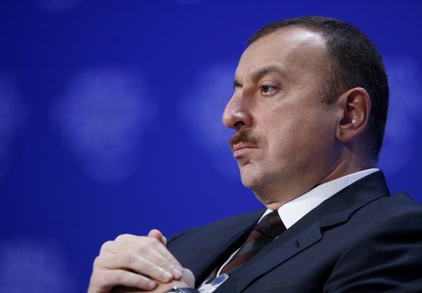 Azerbaijan’s President Ilham Aliyev attends a session at the World Economic Forum (WEF) in Davos January 29, 2009. Business leaders and policymakers meeting in Davos turn their attention to financial regulation, energy, trade and global security after hea