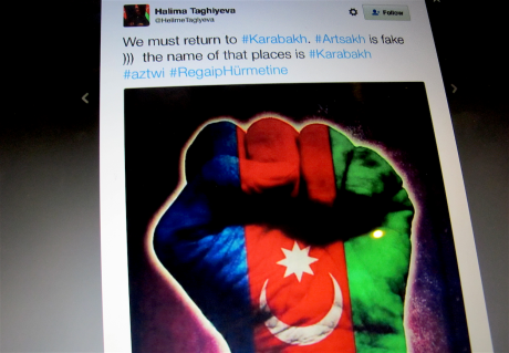 Bu “vətənpərvər troll” HDİM həştəqindən istifadə edib, Qarabağ münaqişəsində qətlə yetirilənlərin fotolarını göndərərək Varşava konfransı və “Freedom House” təşkilatının adından spam yayıb