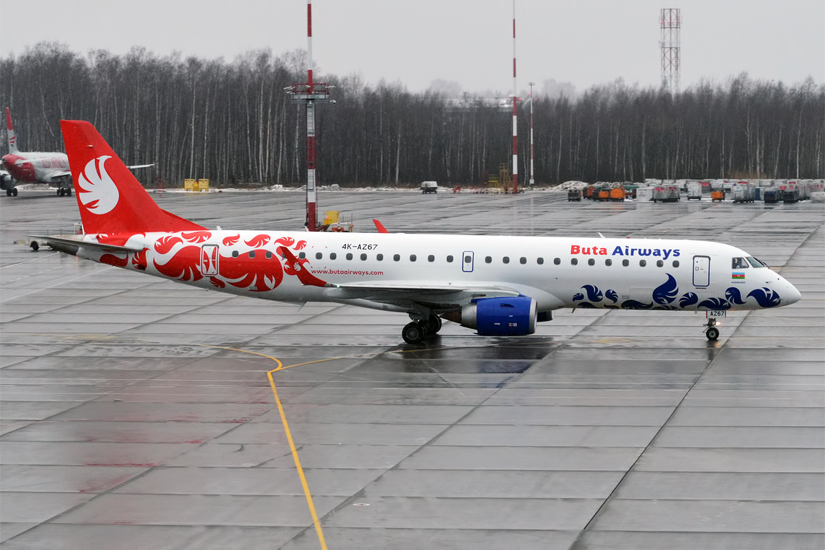 Buta_Airways,_4K-AZ67,_Embraer_ERJ-190AR_(24366904557).jpg