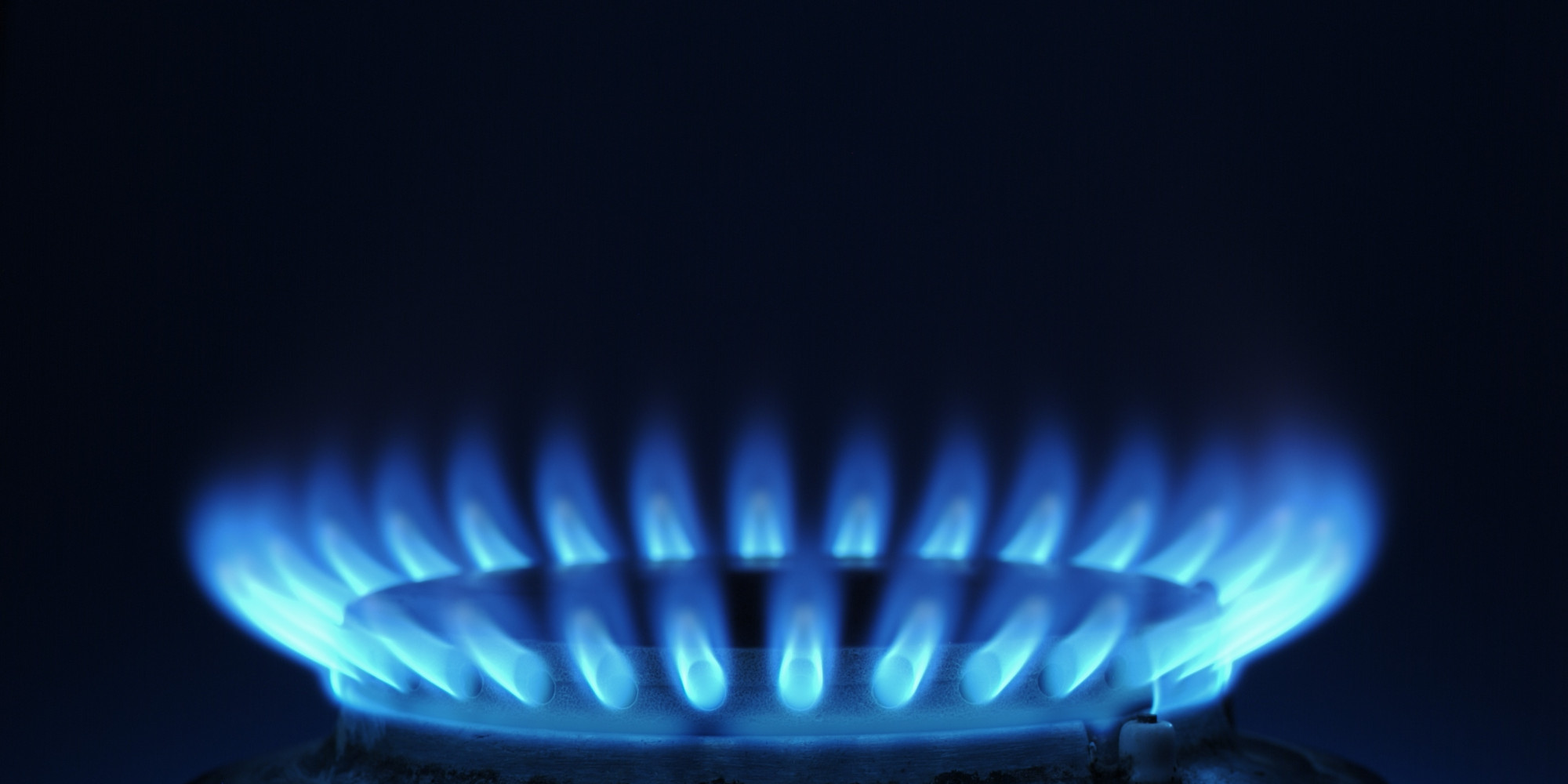 Close-Up Of The Blue Flame Of A Gas Burner
