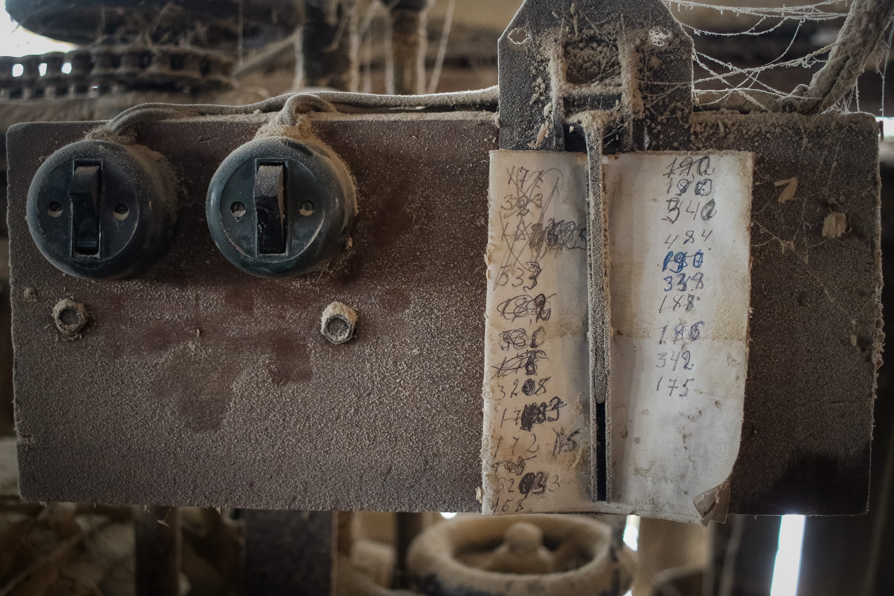 Dəzgahın üstünə yazılmış kəsiləcək ağacların ölçüləri