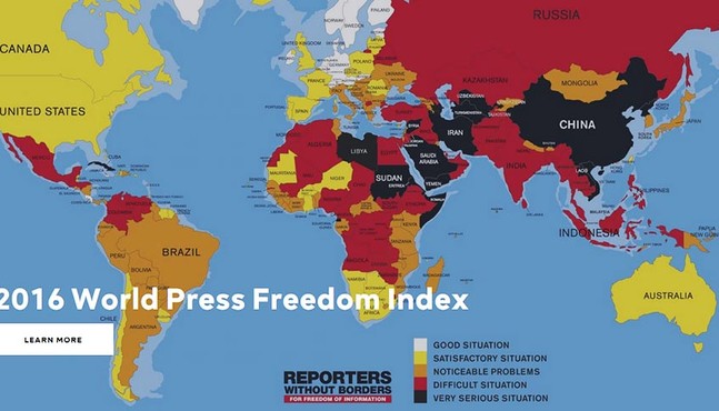 Dünya Media Azadlığı xəritəsi