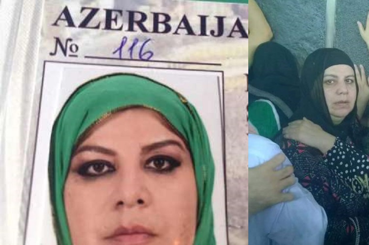 Gülər Əhmədova həcc ziyarətinə gedərkən, foto: sosial şəbəkə