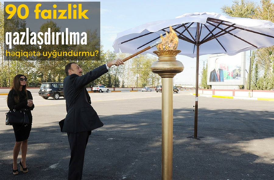 İlham Əliyev Mingəçevir şəhərinin “Günəşli” yaşayış massivinə çəkilən qaz xəttinin açılışında