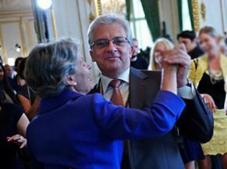 Kalin Mitrev və xanımı İrina Bokova