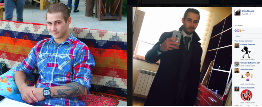 Left: Picture from Oleg Stepko’s Facebook page with caption: “Your prizes for medals are enough for my transport!” Right, Oleg Stepko’s Facebook profile picture