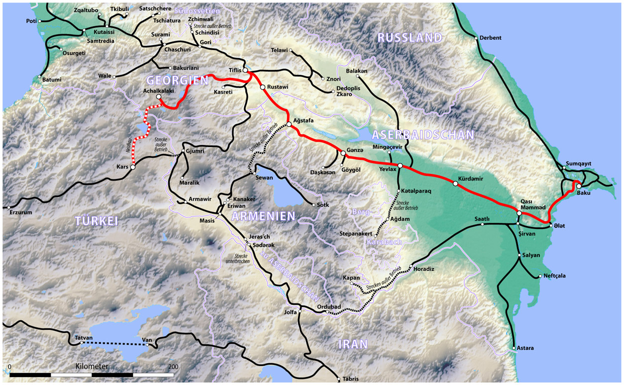 (MAP.jpg) Фото: Карта маршрута ж/д Баку-Тбилиси-Карс