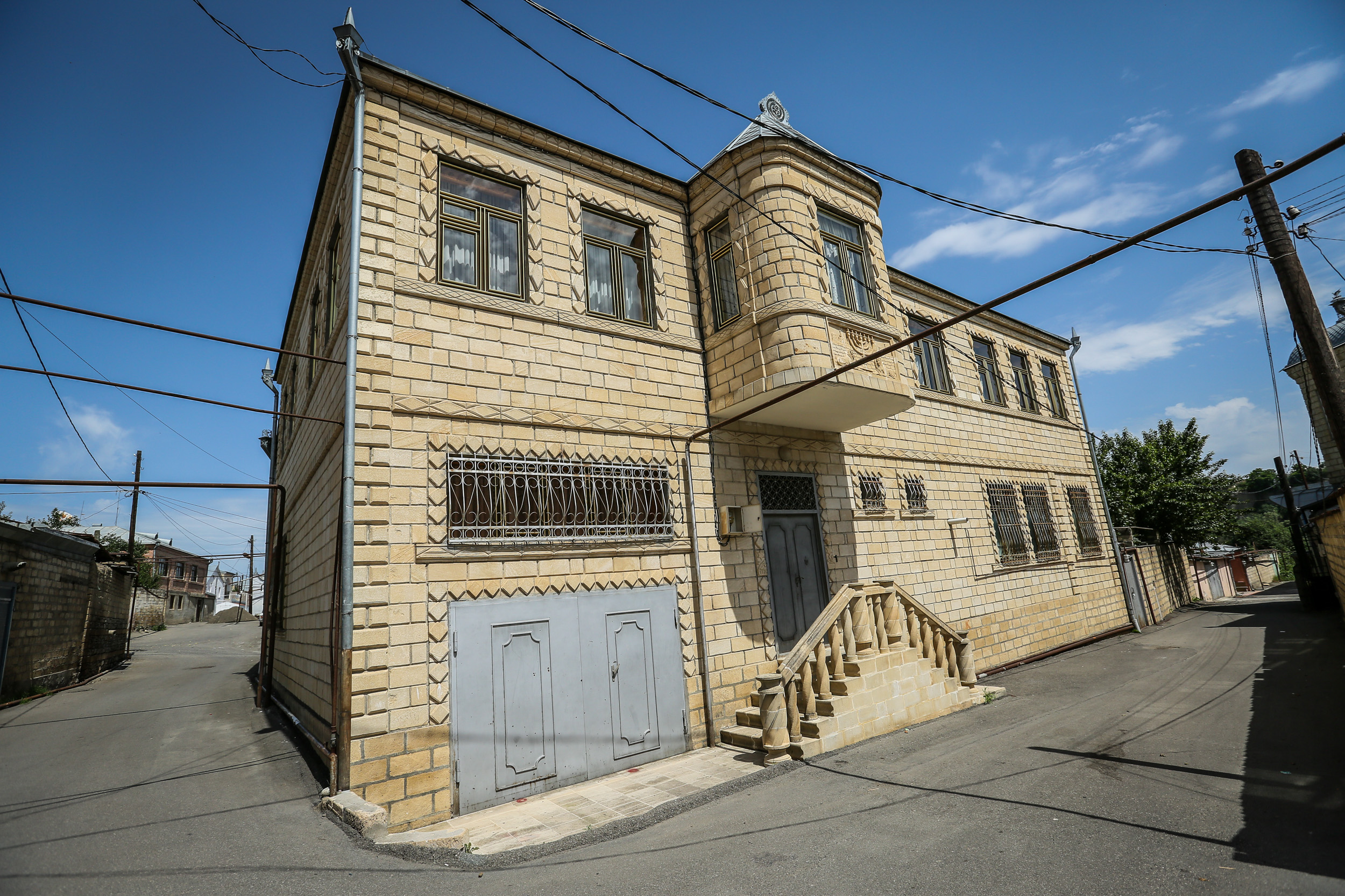 Most of the houses here are adorned with Jewish symbols, particularly – the menorah