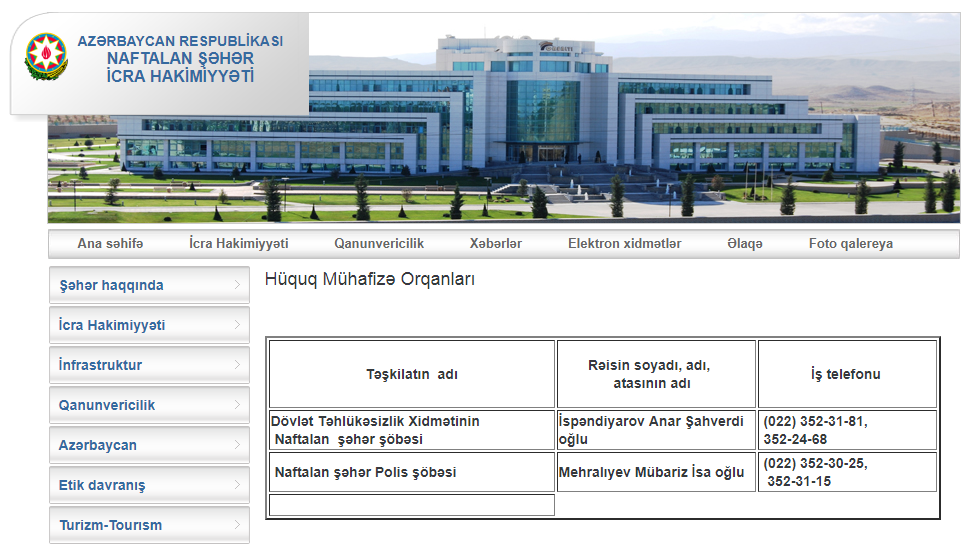 Naftalan İcra Hakimiyyətinin saytı