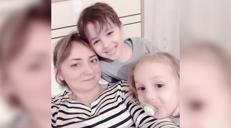 Nurana Mukhtarly and her children