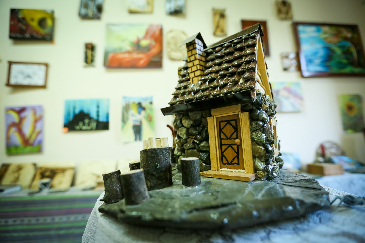 This house is made from the wood of pine trees and river stones