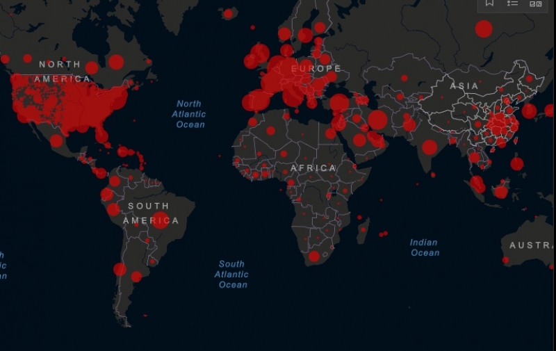 Johns Hopkins University Coronavirus Pandemic Map