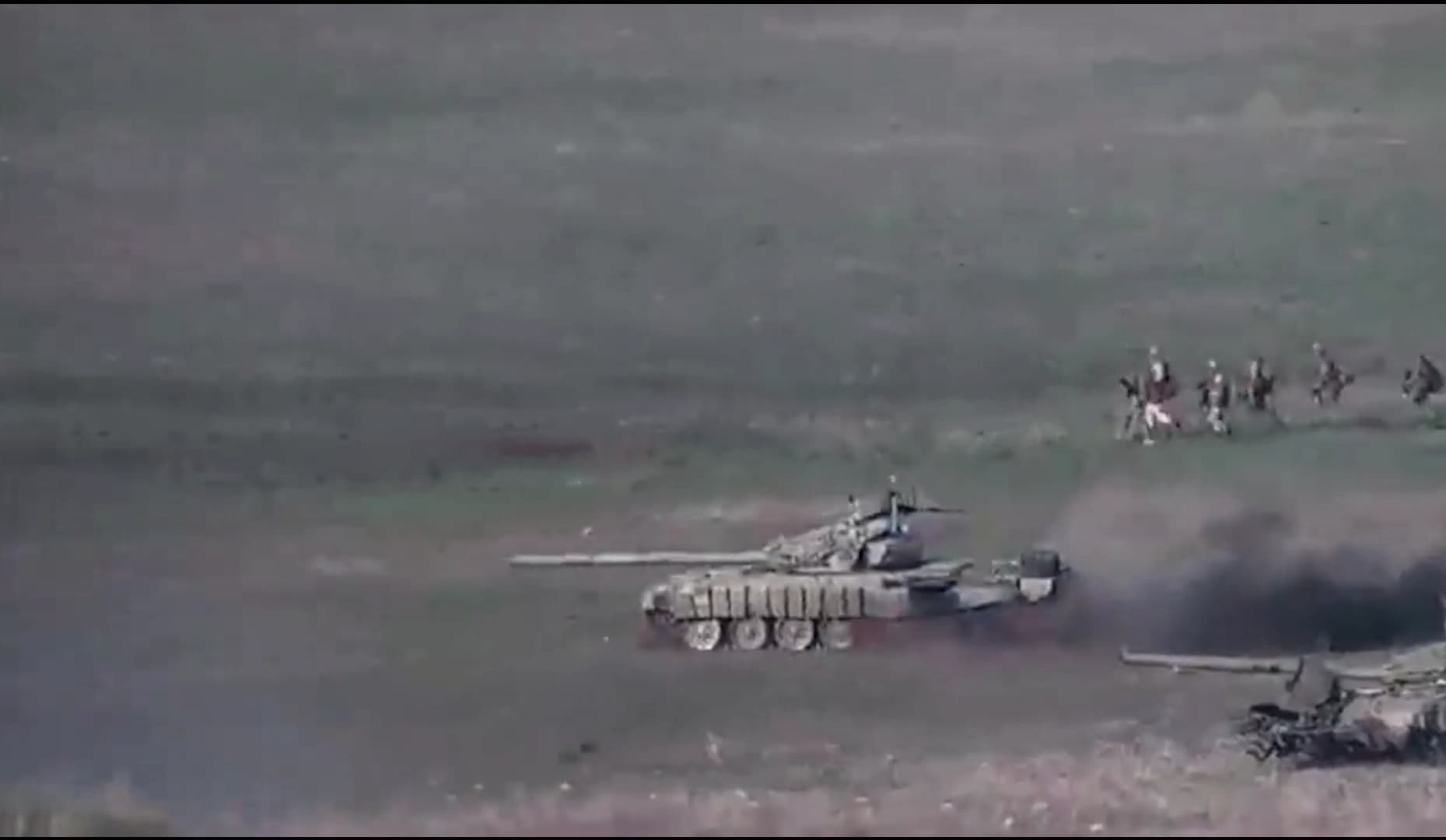 Tanks are seen in action over the weekend.