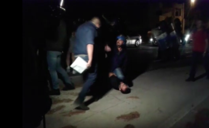 Screen shot from la Repubblica video of protest