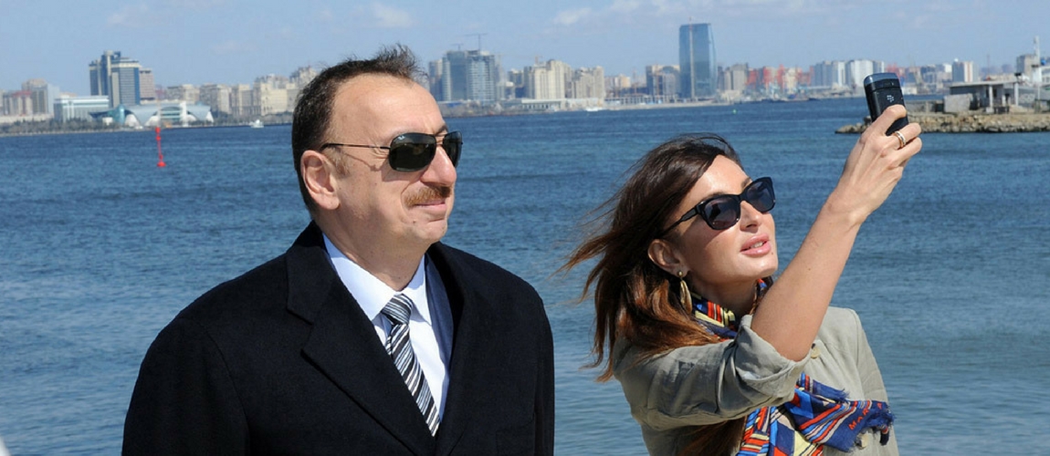 Azerbaijani President Ilham Aliyev and his wife Mehriban Aliyeva