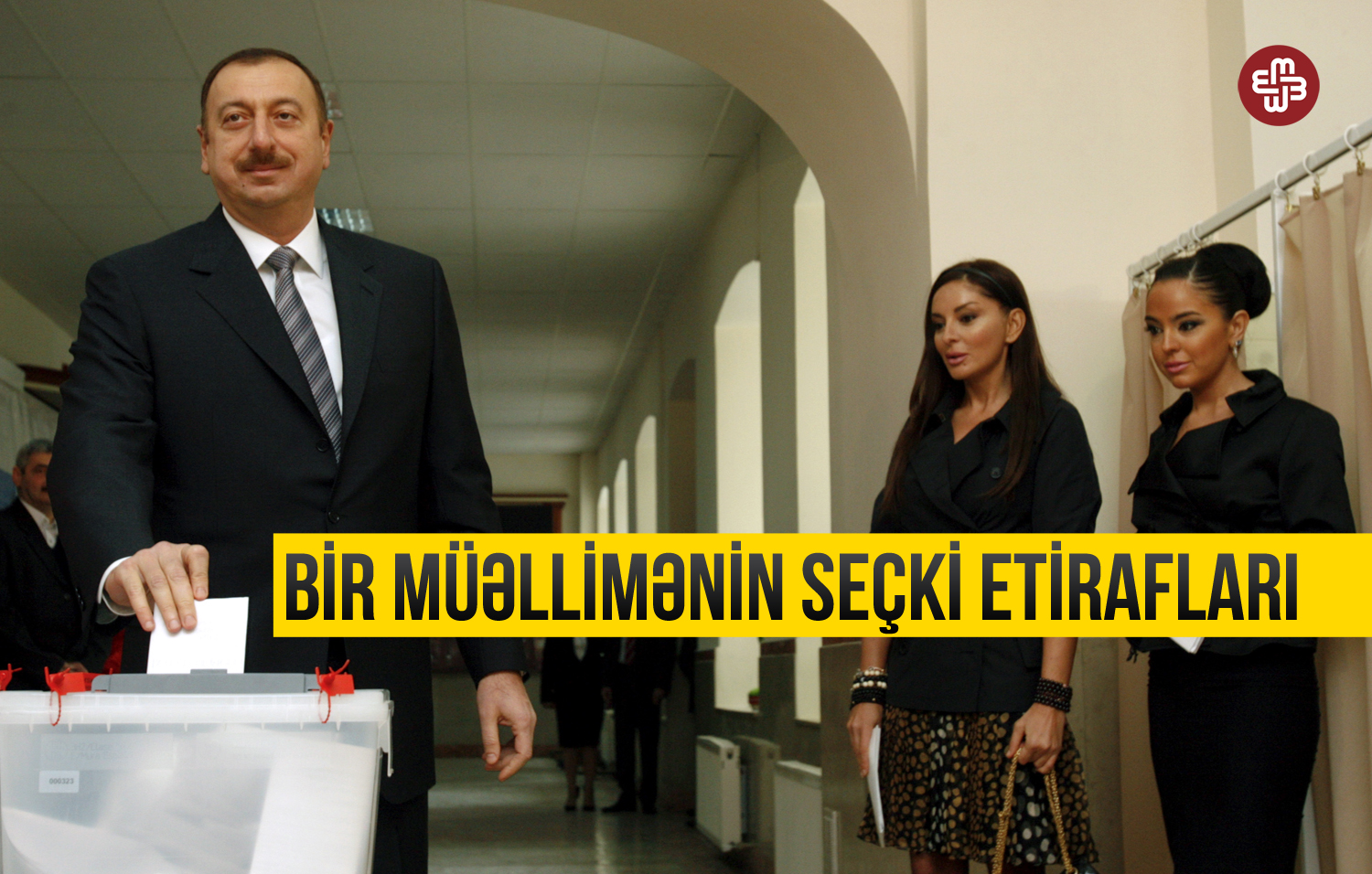 İlham Əliyev və ailəsi səs verərkən