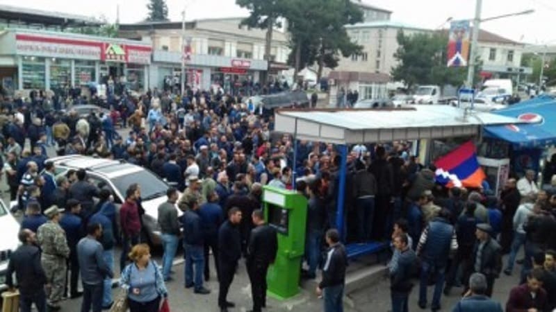 Акция протеста в Ханкенди Фото: Тигран Григорян JAMnews