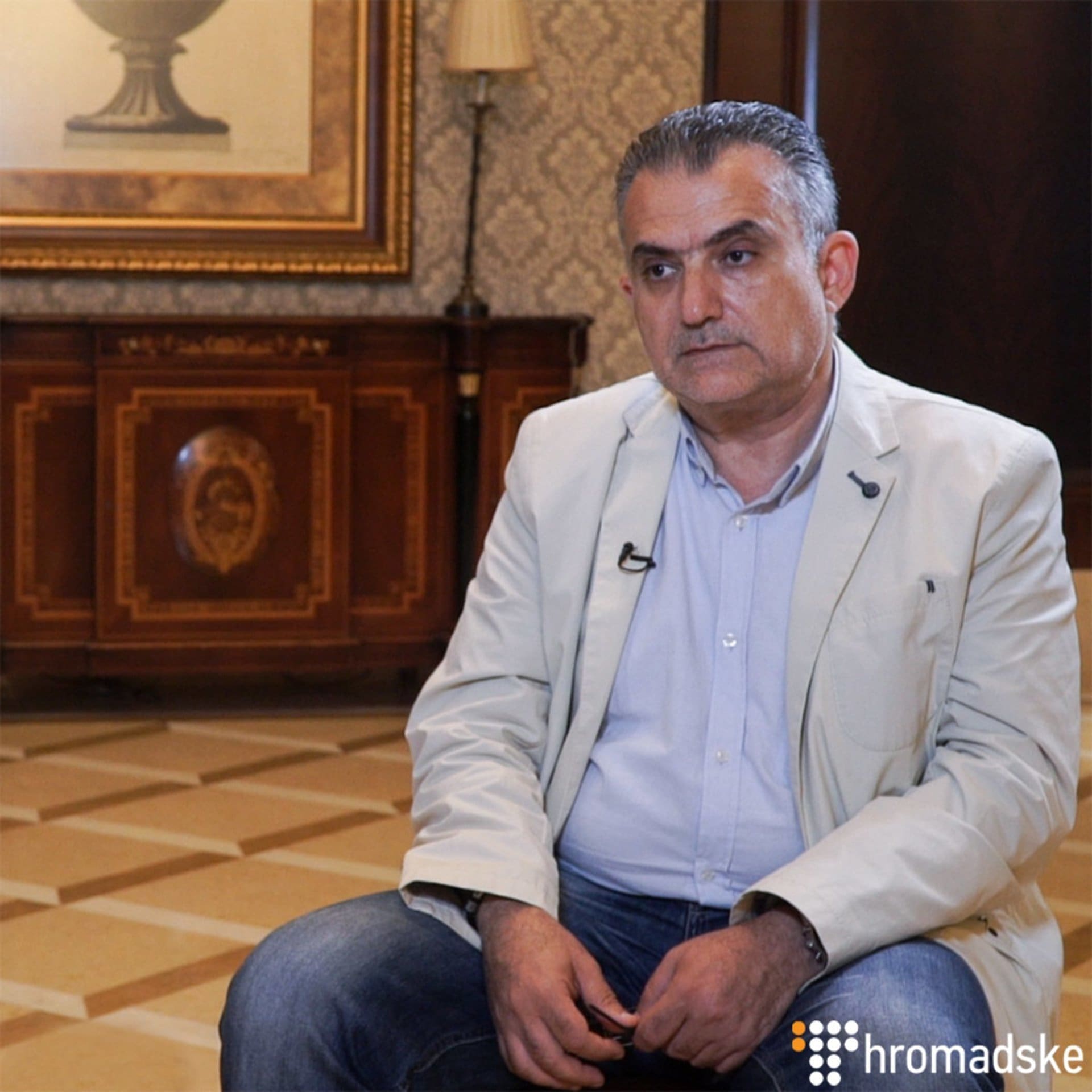 Директор Арабского центра исследований и политических исследований Салам Кавакиби во время интервью Громадскому Киев, 18 июня 2018. Фото: Громадское