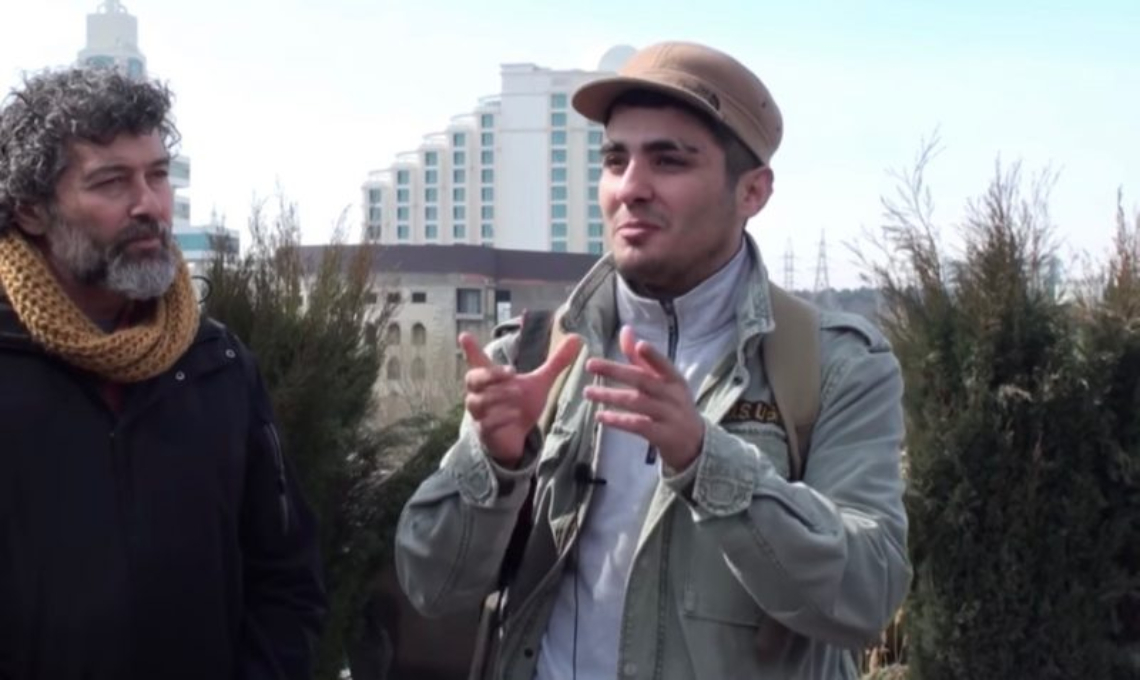 Screen capture of Mehman Hüseynov speaking. Video posted on YouTube by Obyektiv TV.