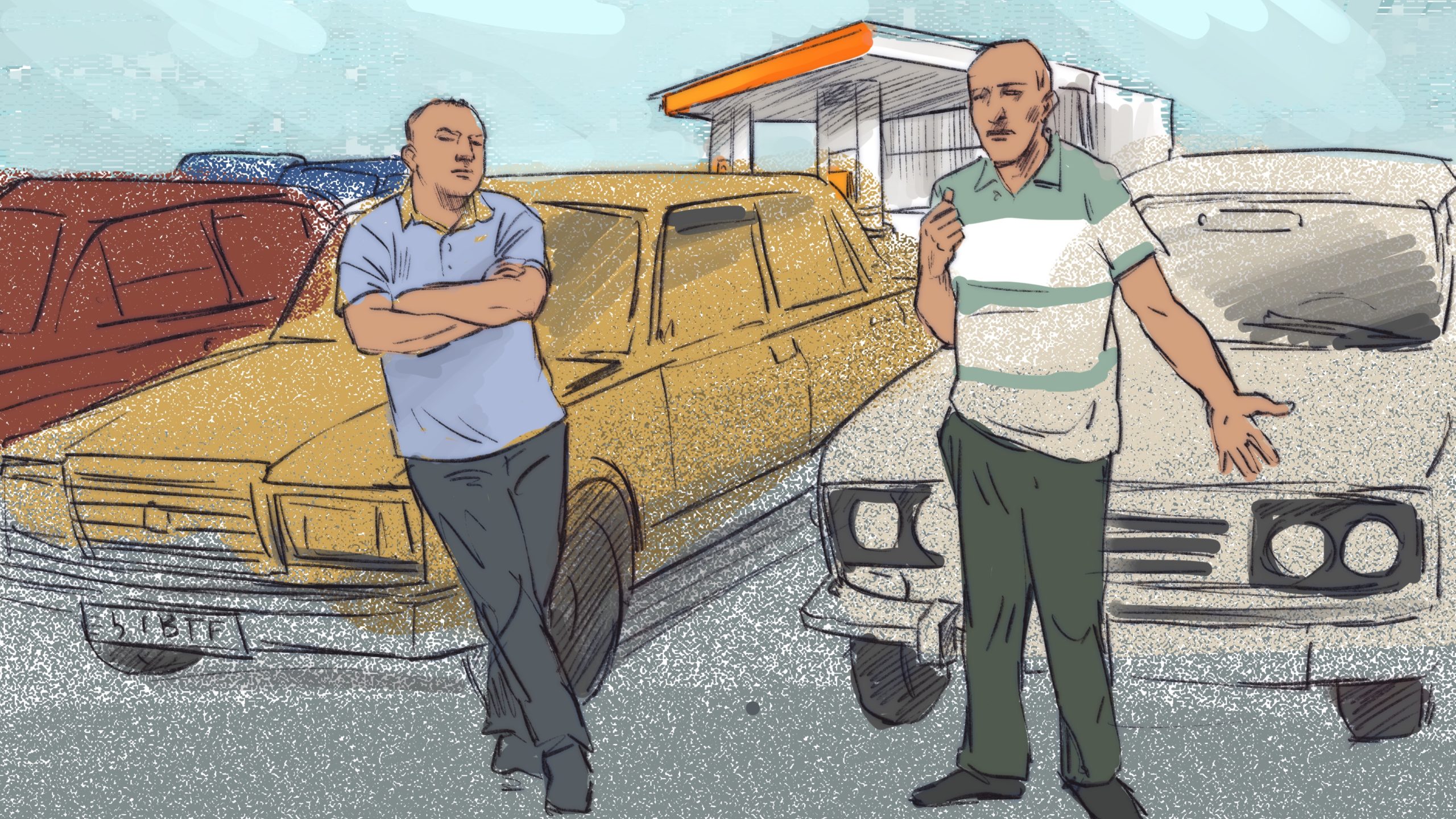 An illustrator's rendition of increased gasoline prices