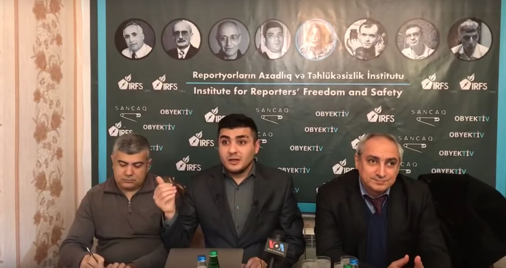 Huseynov speaks at a press conference