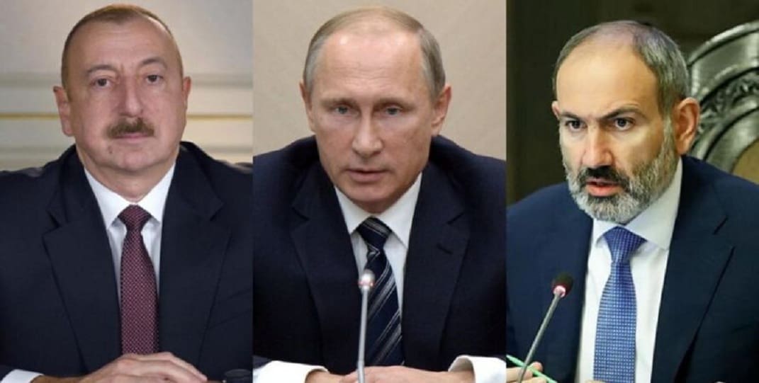 Ильхам Алиев, Владимир Путин и Никол Пашинян