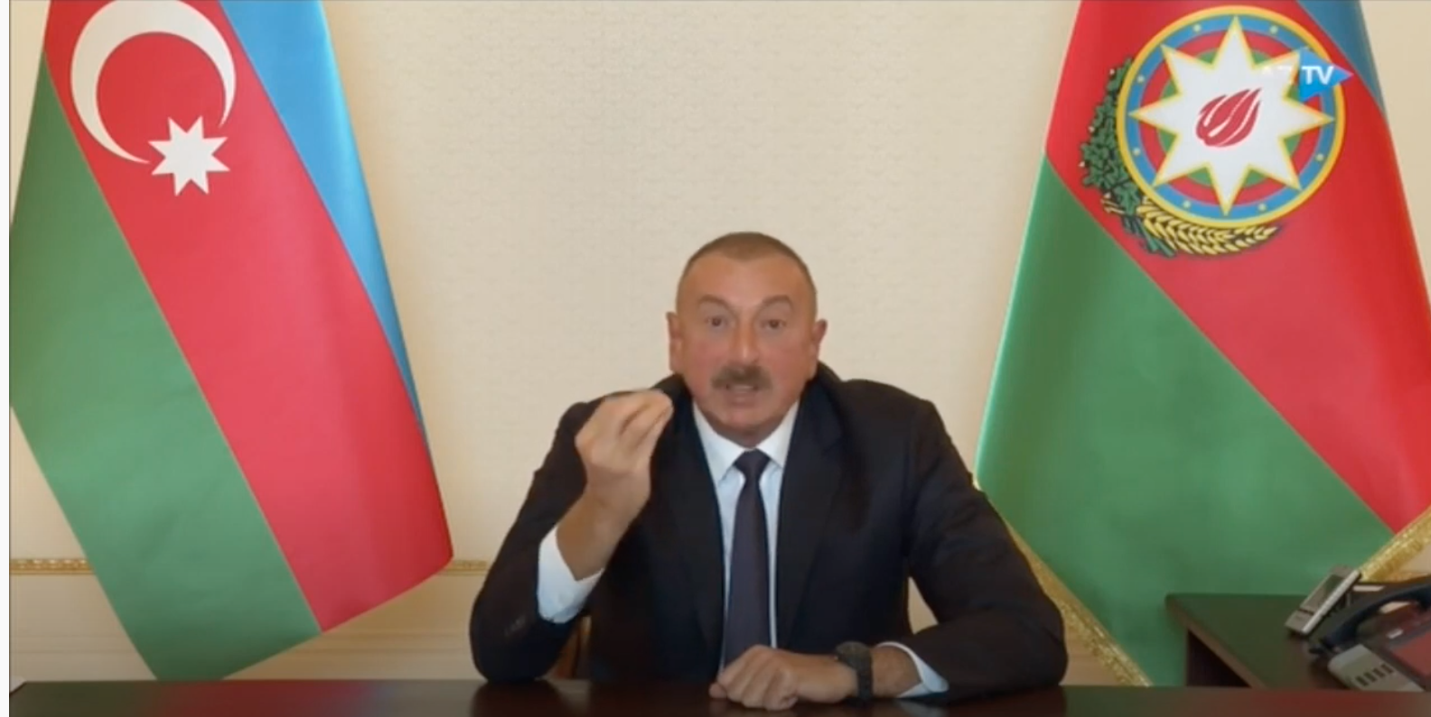 President Ilham Aliyev speaks to the nation on 4 October, 2020.