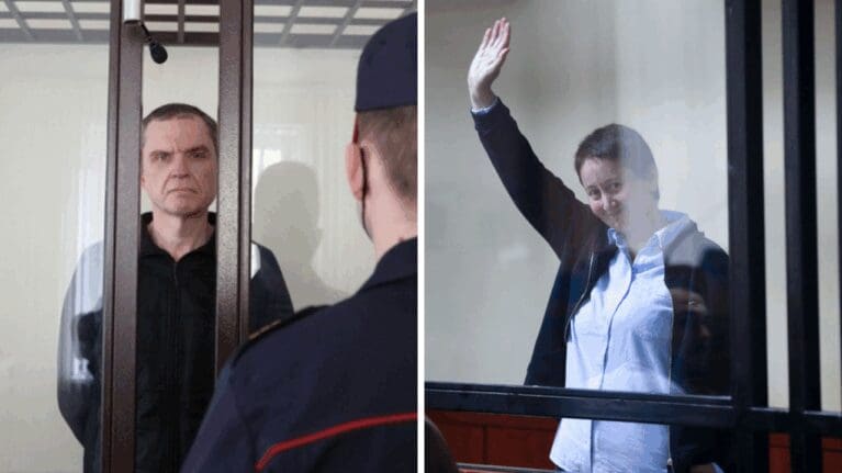 Həbsdə olan jurnalistlər, foto: netgazeti.ge