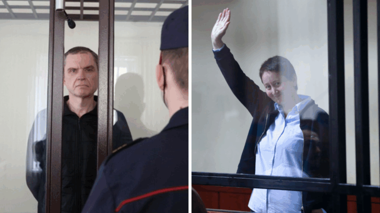 Həbsdə olan jurnalistlər, foto: netgazeti.ge